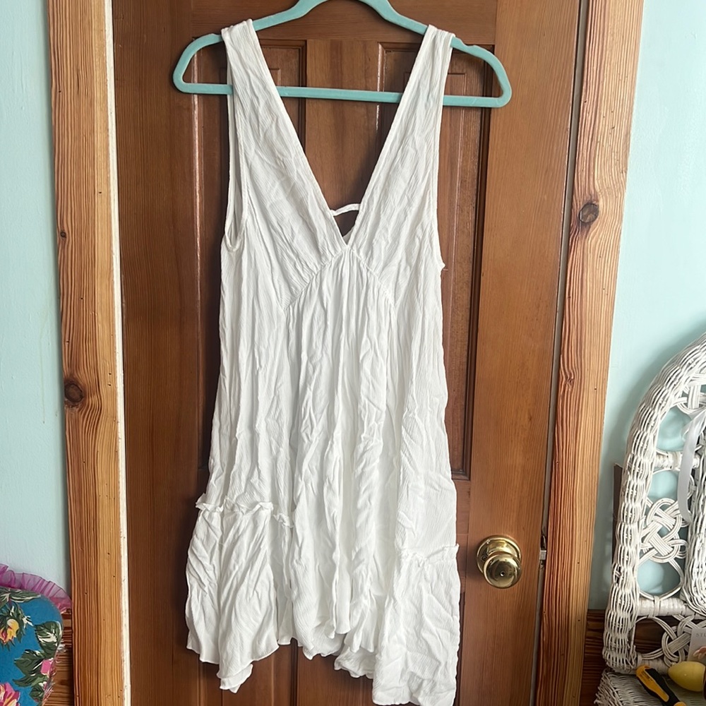 White Dress / Bathing Suit Cover Size M
